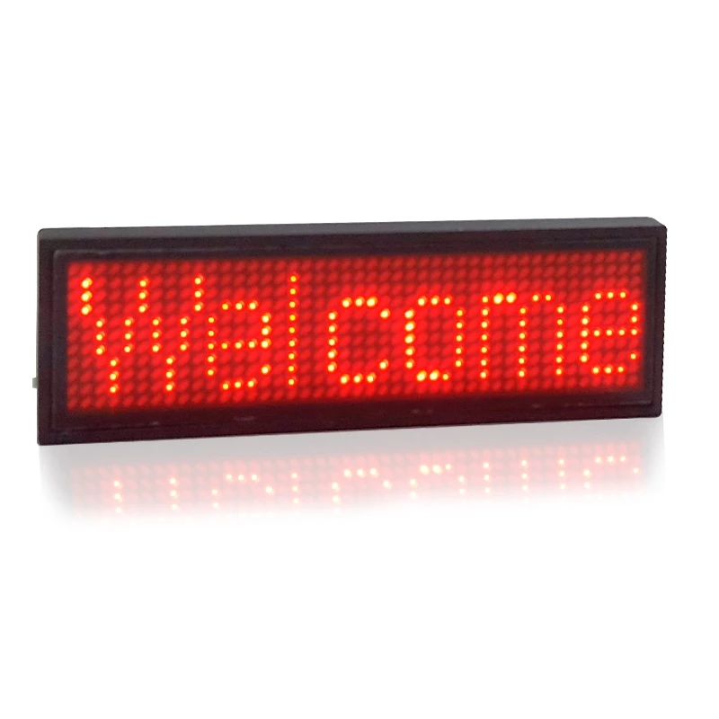 Customized LED Name Badge, Pin Magnetic Smart Wearable LED Name Tag, USB Rechargeable LED Name Plate, Cheap LED Name Ticker