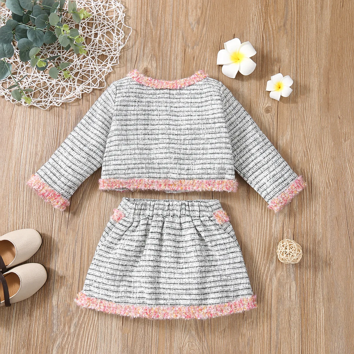 Toddler Girls Plaid Clothing Set Cardigan Jackets+Skirt Baby Elegant 2Pcs Suits Children Princess Clothes Outfits baby dresses