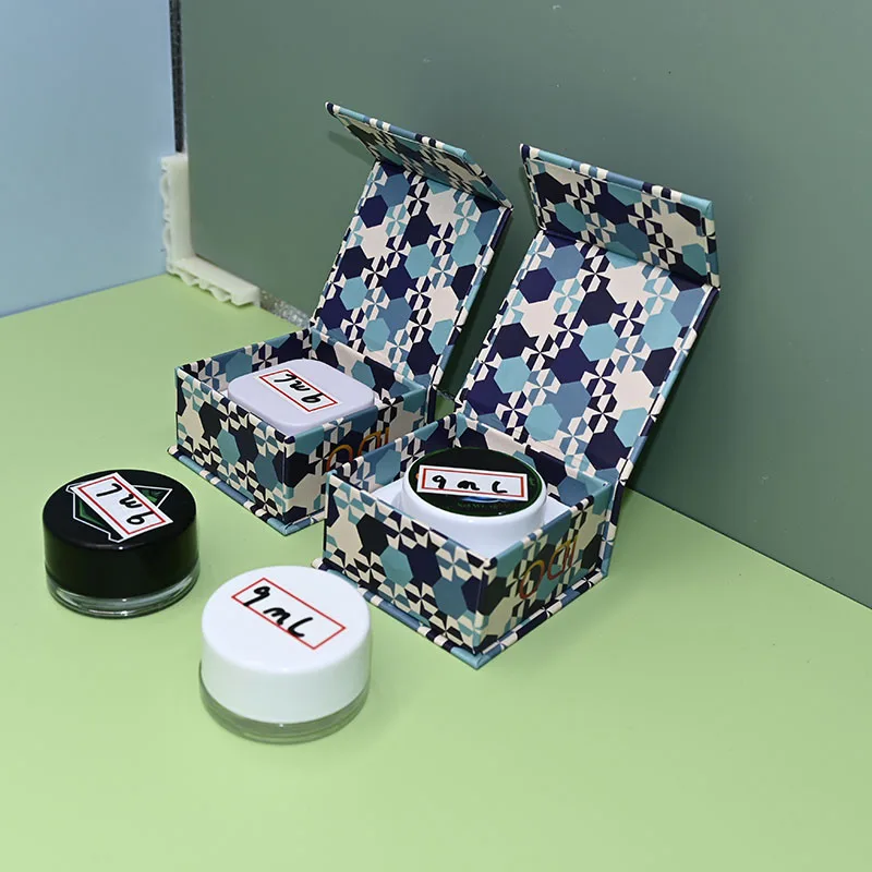 Glass Jars Or Cosmetics Packaging Boxes Concentrated  Container Glass Jar Paper Packaging Box With Cover