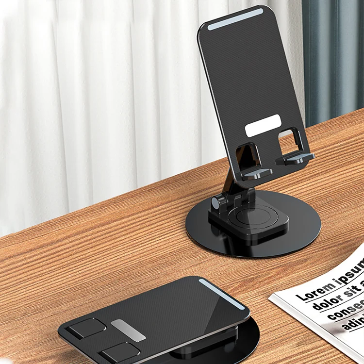 Foldable Phone Stand for Desk - Height Adjustable portable Cell Phone Holder Rotatable phone stand