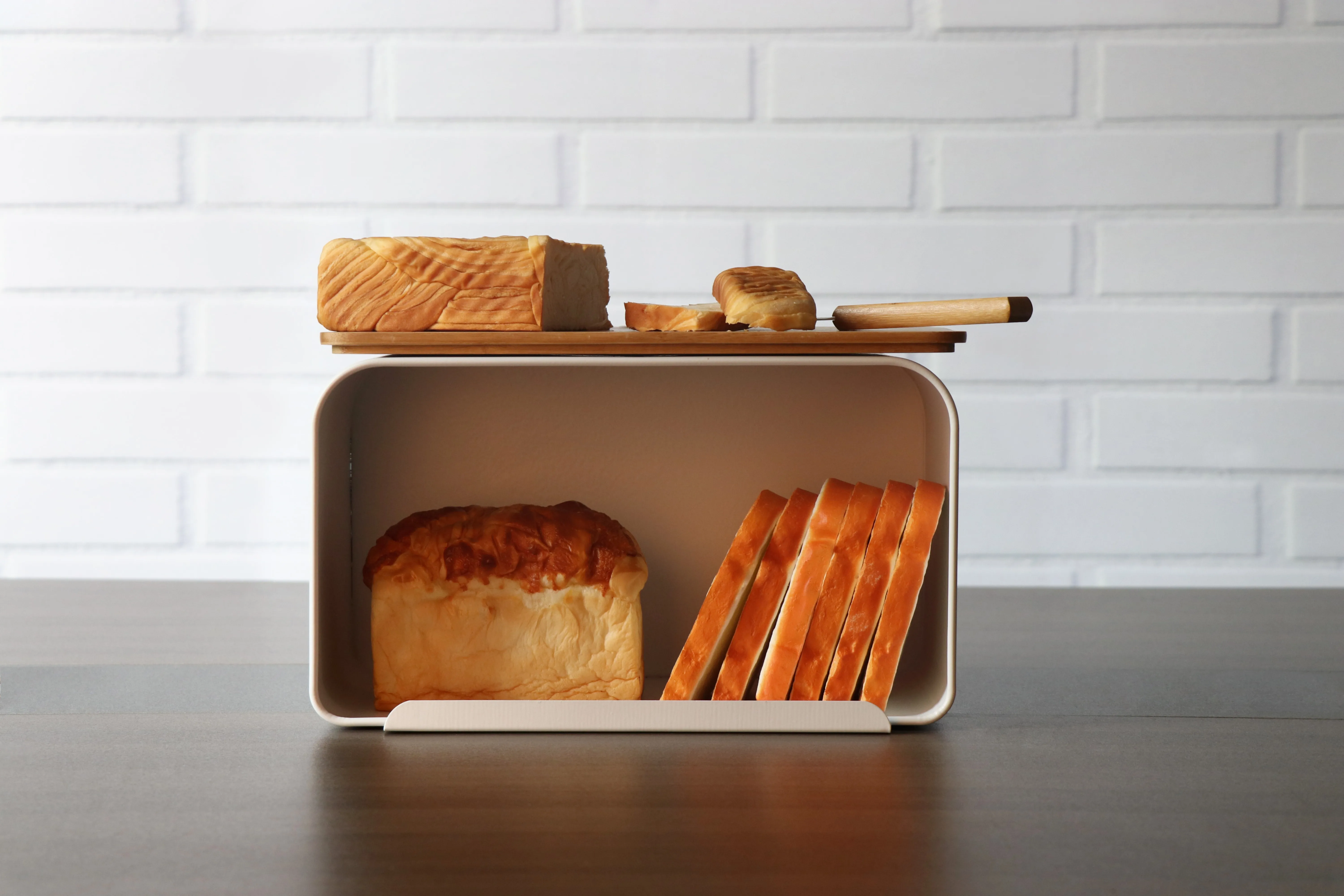 Food storage box, metal toast box and bamboo covered bread box used in kitchen and home