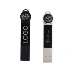 Metal compass  usb Custom thin paper clip LED light pendrive 8GB 16GB 32GB 64GB 128GB with glowing LOGO usb flash drive