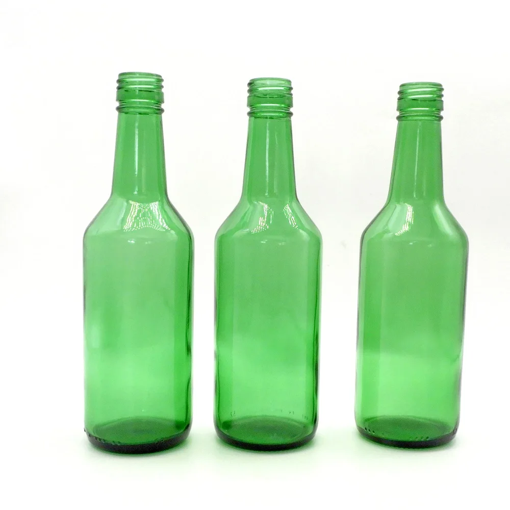 Green Color Soju Glass Bottle in Stock 360ml Green Korea Soju Bottles
