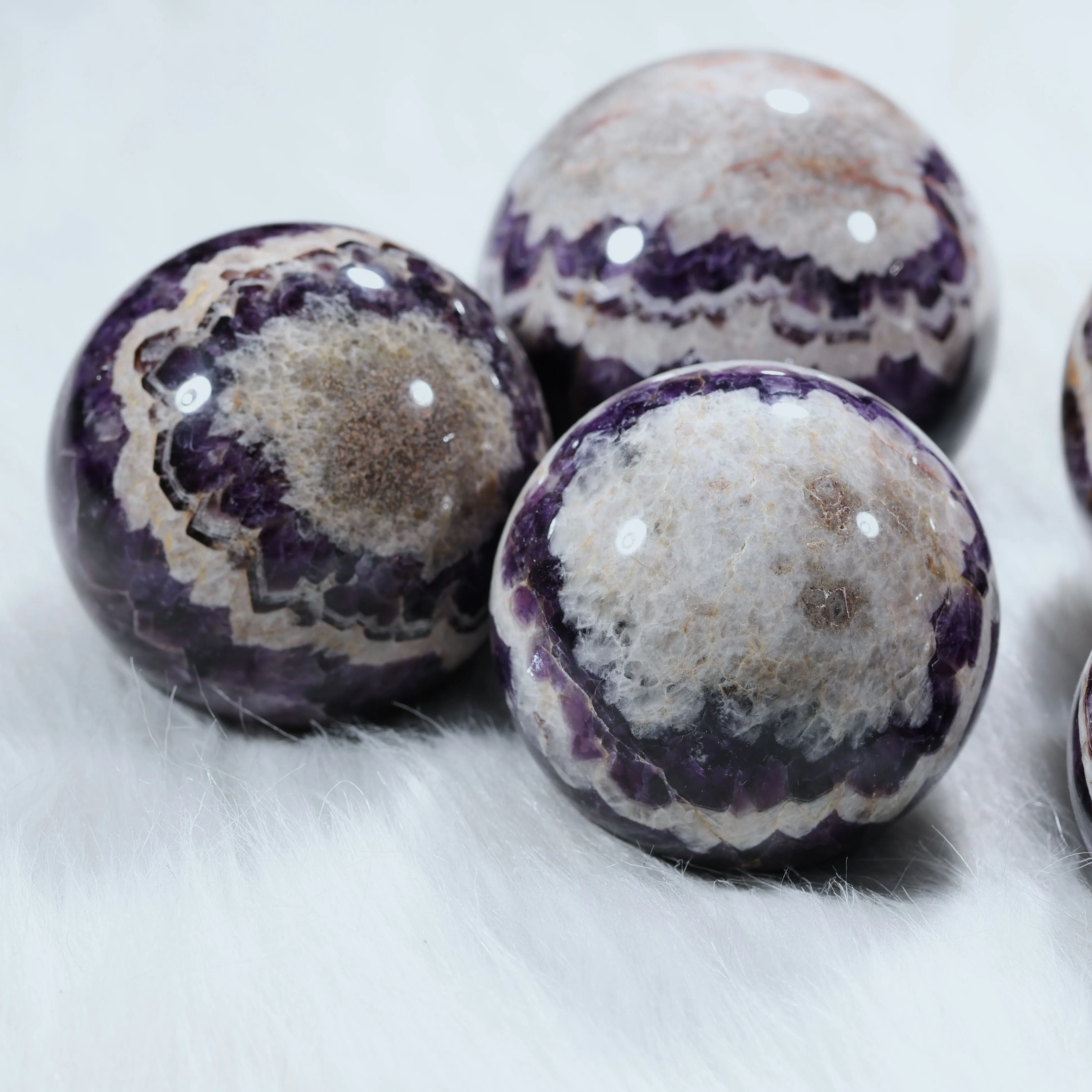 High quality chevron amethyst ball reiki healing stone crystals crafts dream amethyst sphere
