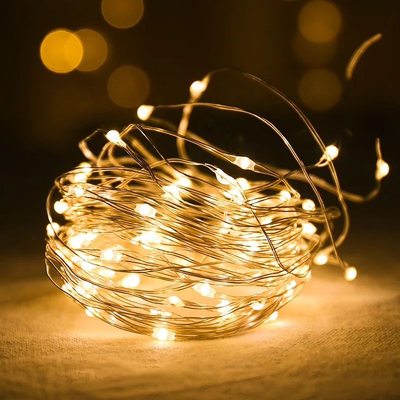 100 led waterproof outdoor string copper wire starry fairy string lights for christmas decorations heart shaped fairy lights