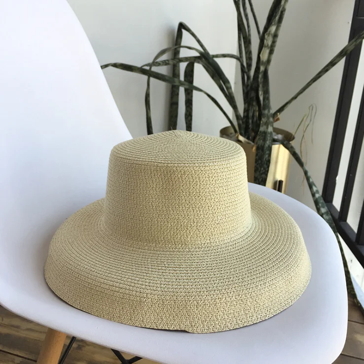Summer strapping wide-brimmed fashionable Holiday beach straw hat