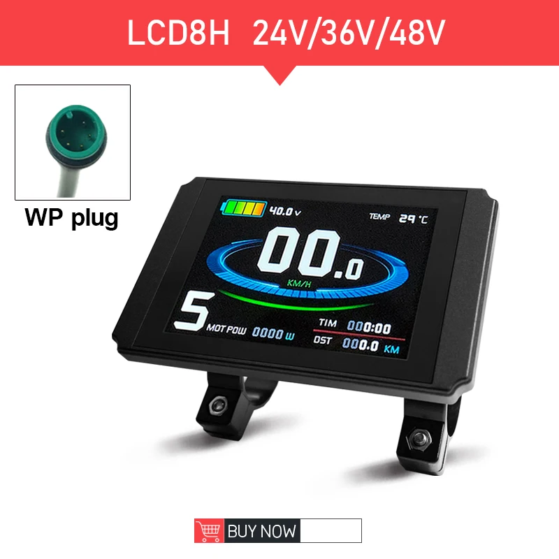 KT Ebike LCD Display 24V 36V 48V LCD8H Display SM/Waterproof Connector Electric Bicycle Bike Display for Electric Bike Kit
