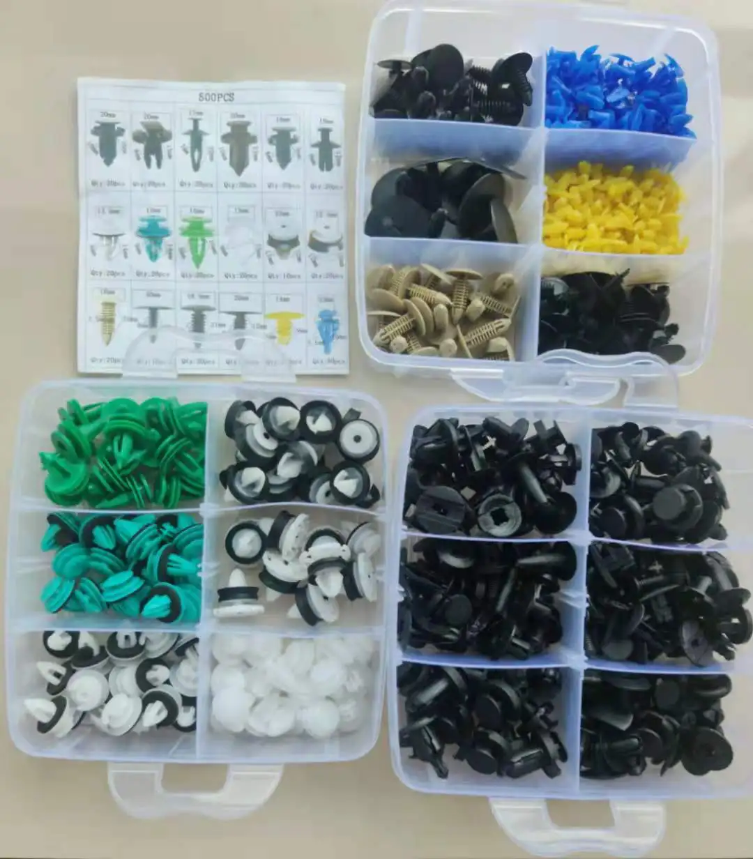 Universal Mixed Roof Cover Ceiling Hood Trunk Decorative Auto Nylon Plates Barbed Rivet Plastic Fasteners
