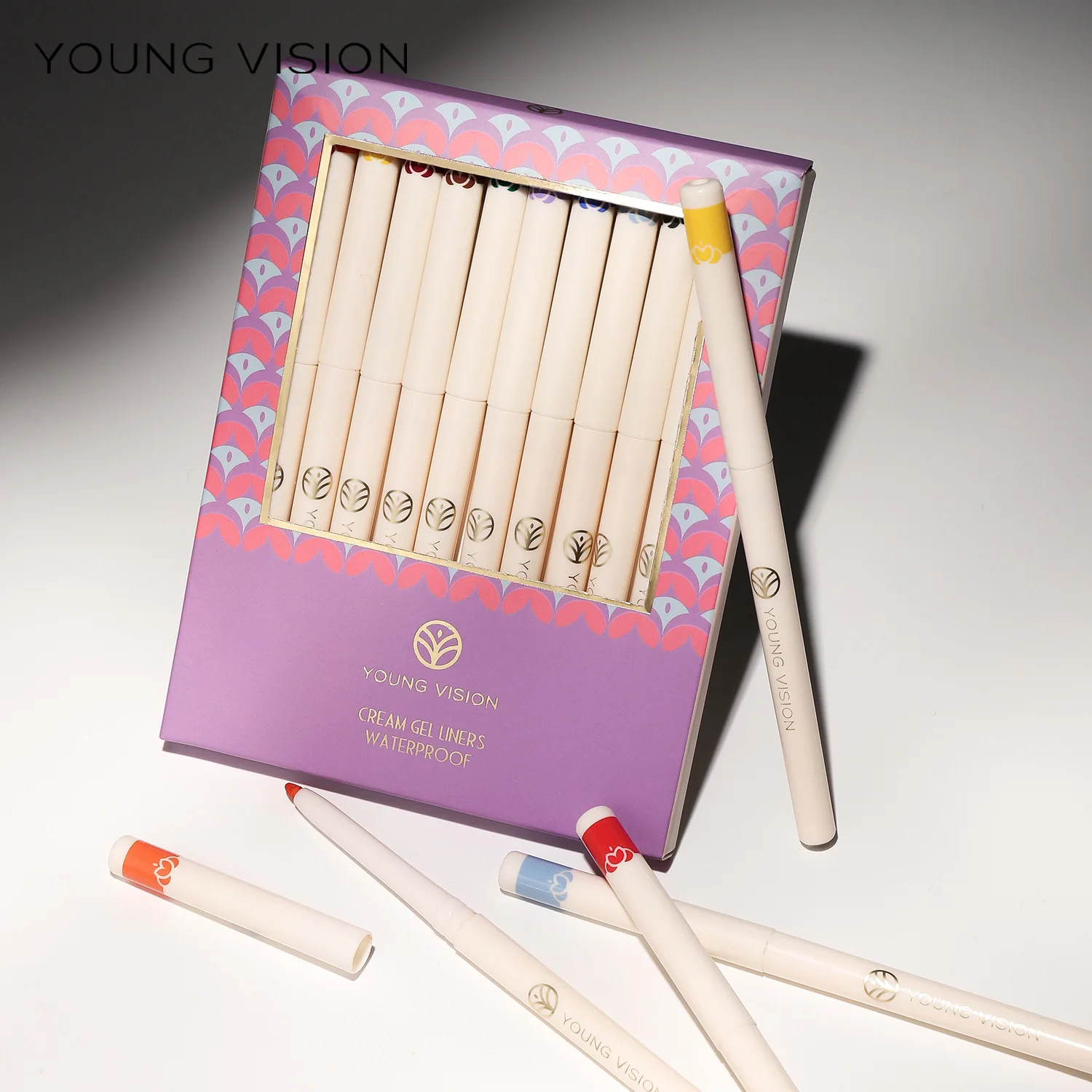 New sales 12 boxed glue eyeliner not easy to stain color eyeliner  white pencil eyeliner