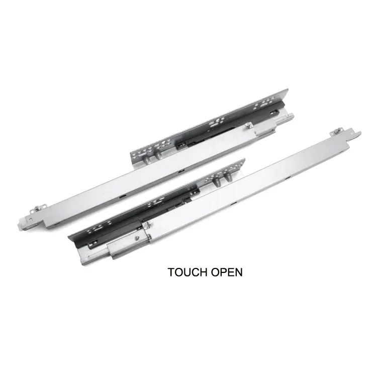 NISKO E12-T  full extention push open+soft close ball bearing drawer slide rail for furniture hardware soft closing drawer slide