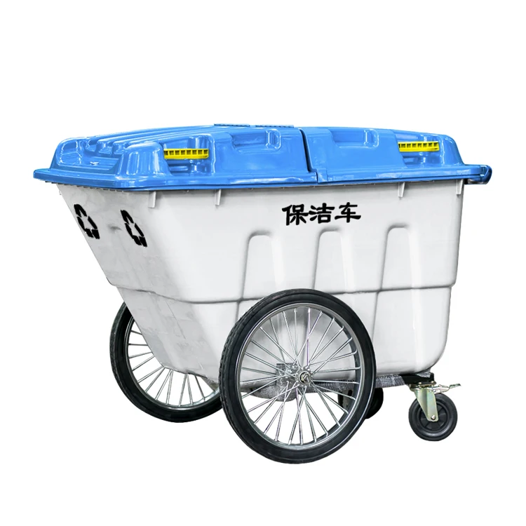 400Liter Large Size Outdoor Plastic Waste Bin Garbage Container With 4 Wheels