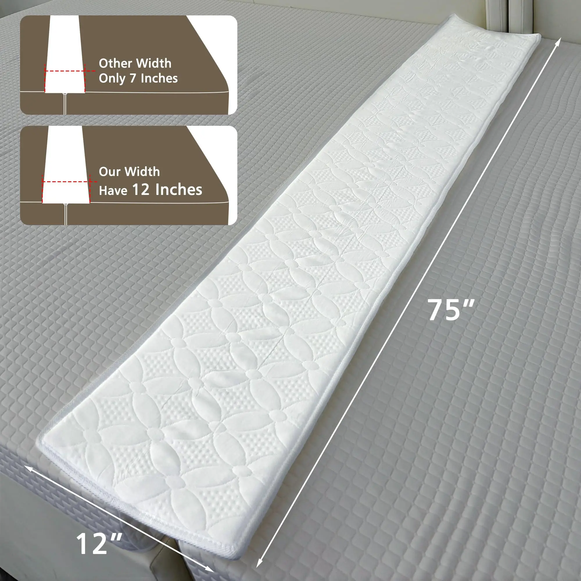 Foldable Bed Bridge Converter Twin to King Size Memory Foam Waterproof Mattress Gap Filler for Home Living Room Use