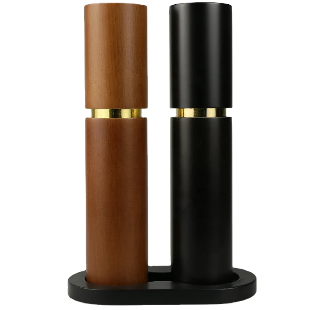 
Modern salt and pepper grinder set, black pepper grinder bottle, pepper grinder wood 