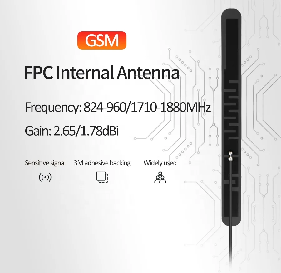 GSM Flex PCB ANTENNA 850 900 1800 1900MHz RF ANTENNA GSM GPRS Flat Patch I-PEX MHF4 MHF1 MHF3 Surface Mount