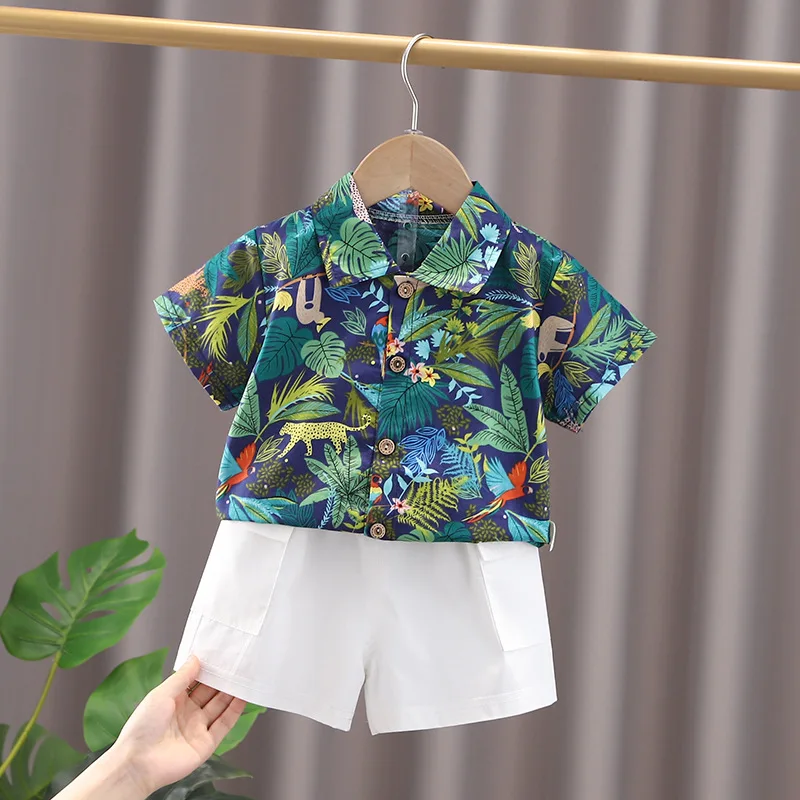 Wholesale Baby Boy Clothes Cute Cartoon Boys Clothing Sets Summer Short Sleeve T-Shirt +Shorts Cotton 2pcs Boys Suits