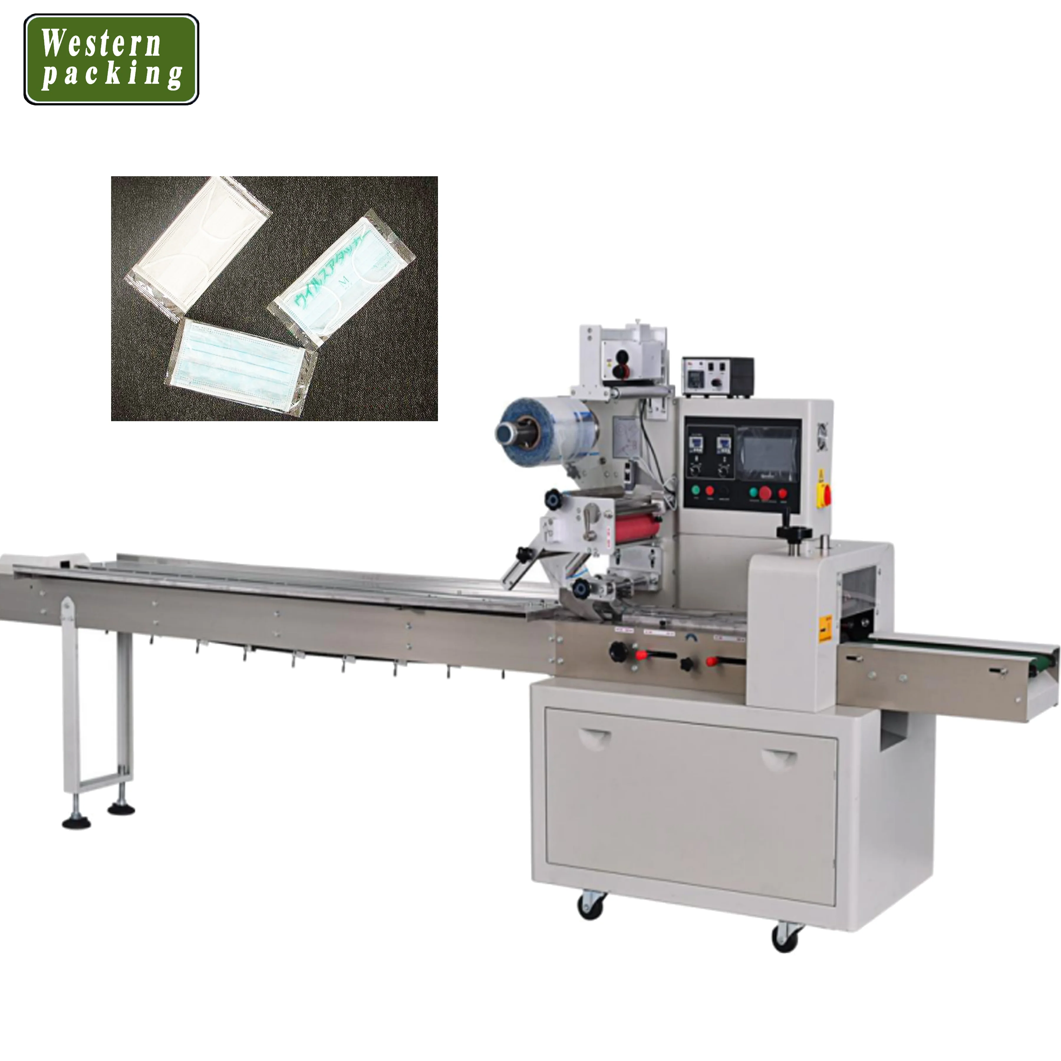 horizontal Automatic plastic film flow pack packing machine wrap packing machine