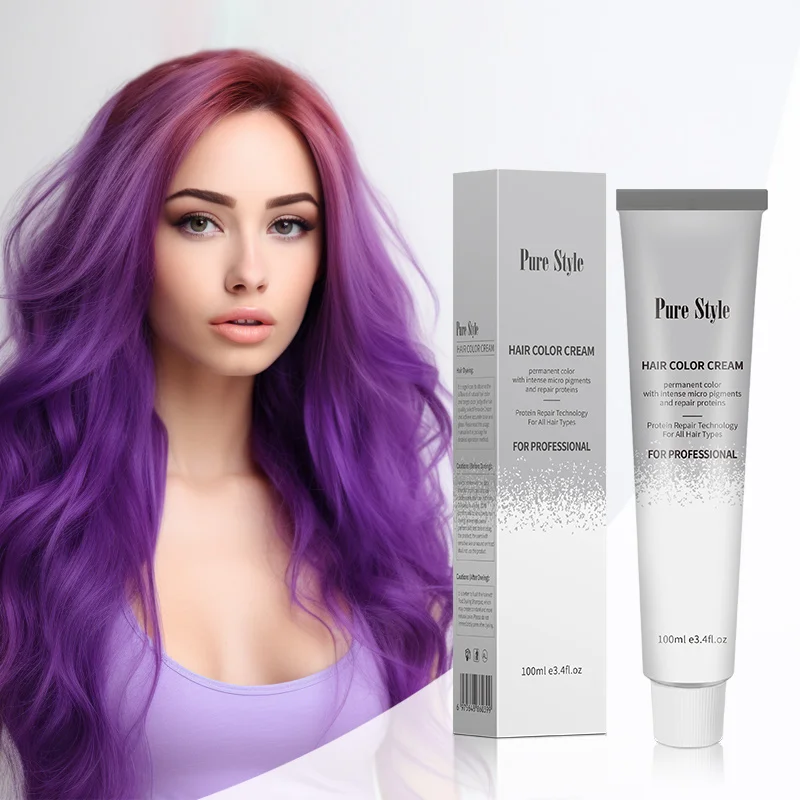 PureStyle Semi Permanent Hair Dye Premium Color Cream with Custom Logo Amonia Free Formula Organic & Natural Tinte de Cabello