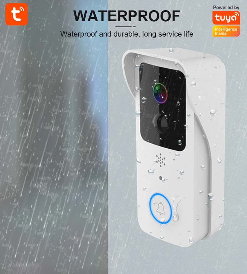 2022 Tuya Video Doorbell 5G Dual WiFi Outdoor Door bell Waterproof IP68 Battery Intercom Smart Home Wireless Door Phone Camera