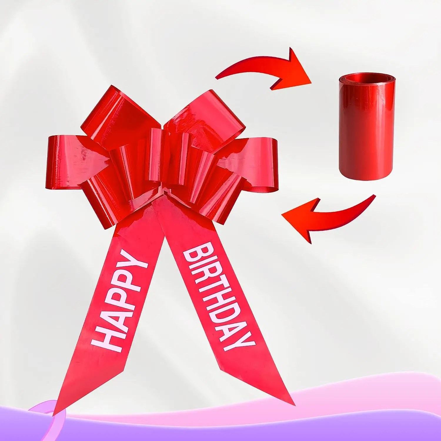 Car Bows Big Car Bow Sweet 16 30inch Giant Extra Large Blue/Red Pull Bow Happy Birthday Printed Customize LOGO Party Decoration