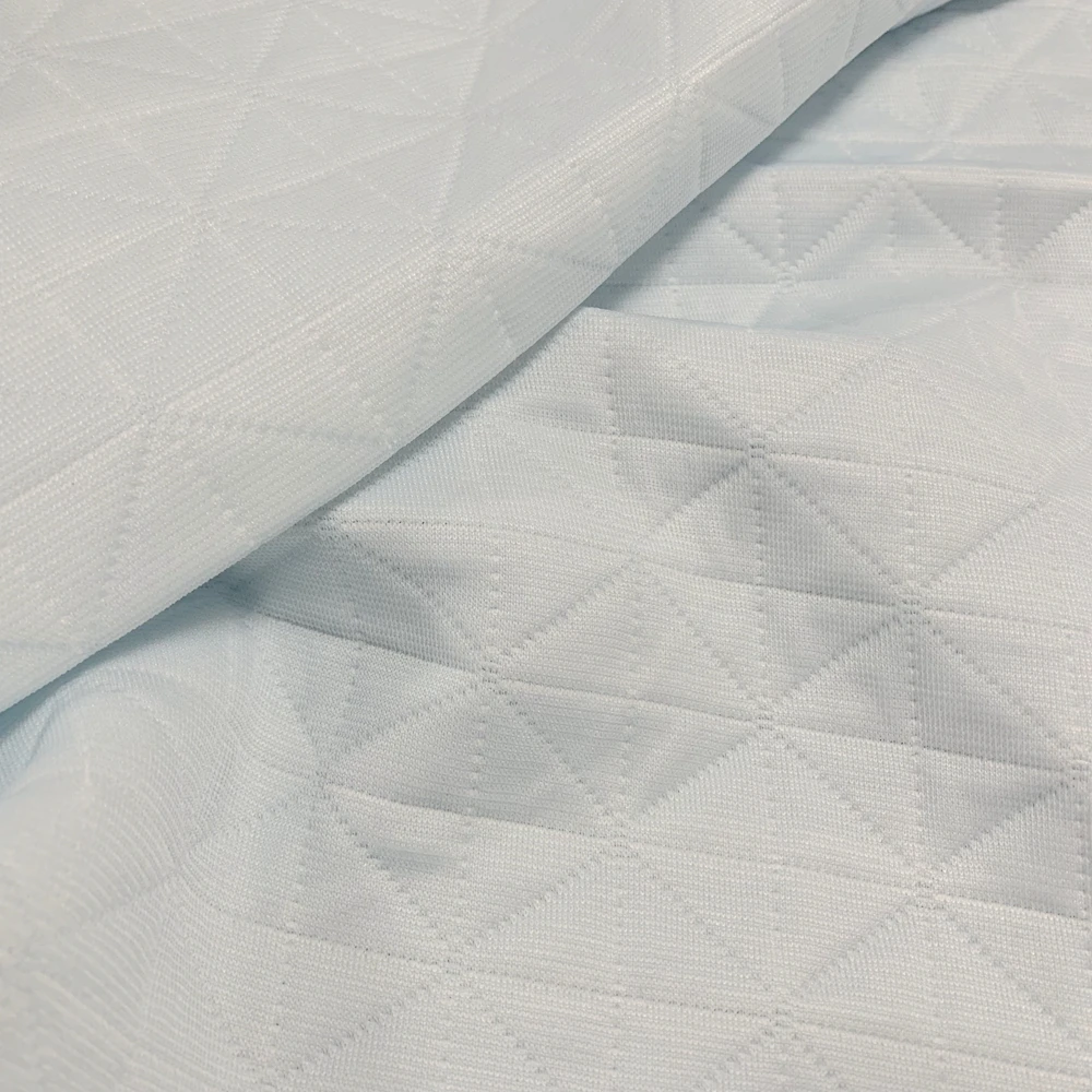 Soft Cool Fabric for Kid Bed Ice Silk Fabric 100% Polyester Roll Air Layer Knitted Jacquard Fabric