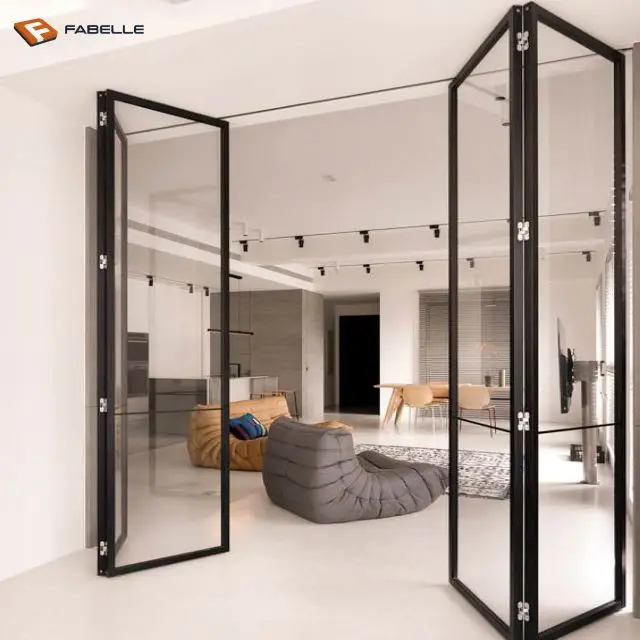 Custom Thermal Break Aluminum Bifold Accordion Best Price Bi Folding Doors