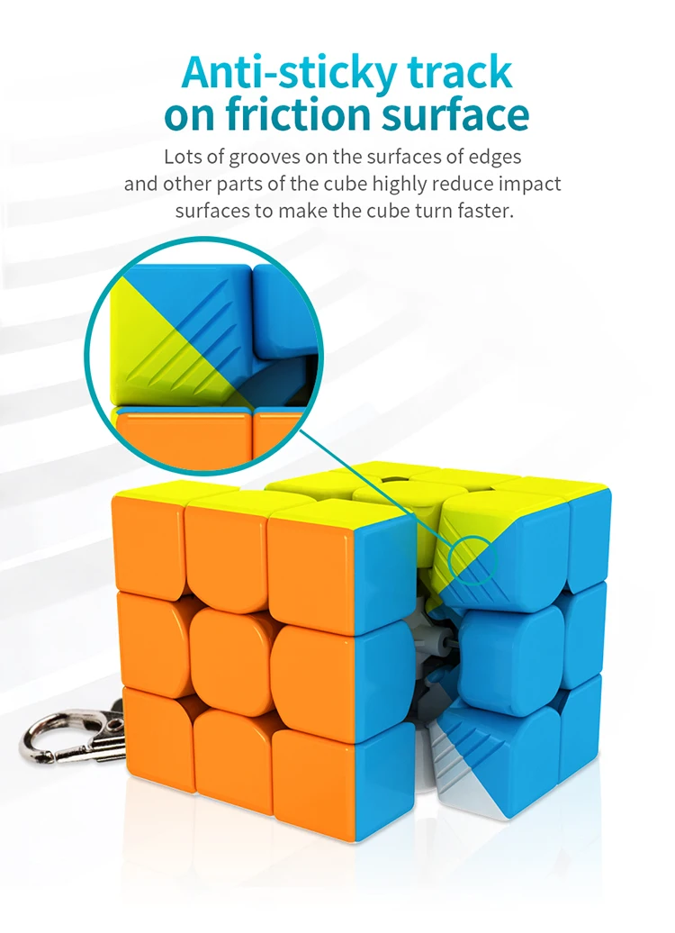 MoYu Mini 3.5cm 3x3x3 Speed Cube Magic Puzzle with Key Ring Gift Toys for Kids Box Packed