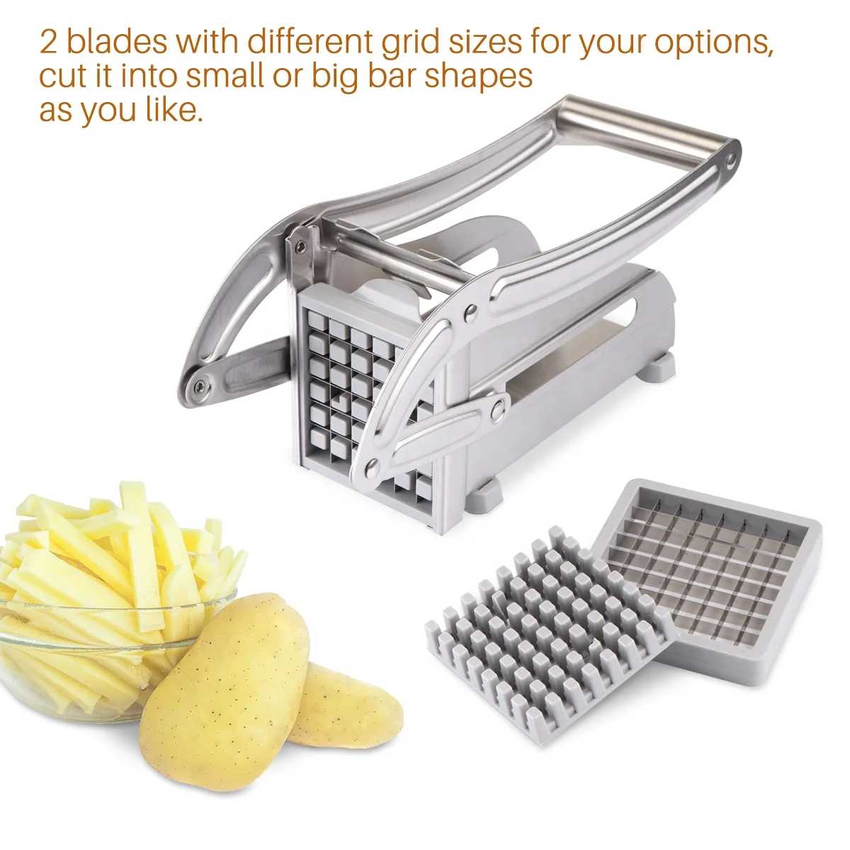 Stainless Steel French Fries Cutters tornado potato Chips Strip Cutter Maker Slicer Chopper Dicer Blades Kitchen Gadgets