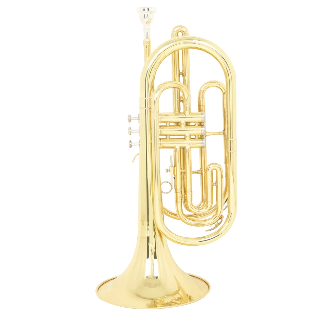 Factory Wholesale 3 Piston Brass Tube Body Monel Piston Bb Tone Vertical Key Marching French Horn With Case