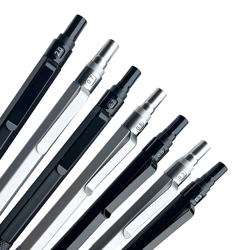 Mechanical Pencil 0.3/0.5/0.7/0.9/2.0mm Low Center of Gravity Metal Drawing Special Touch Pencil Office School Writing Art