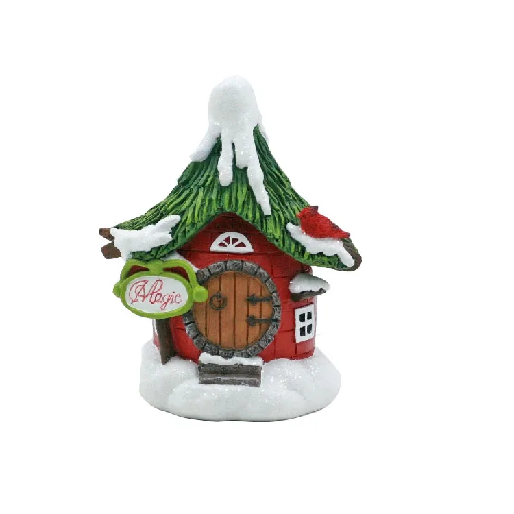 Рождественские украшения из смолы в виде деревни, 5 дюймов, дома, рождественские поделки из смолы, Рождественский Декор