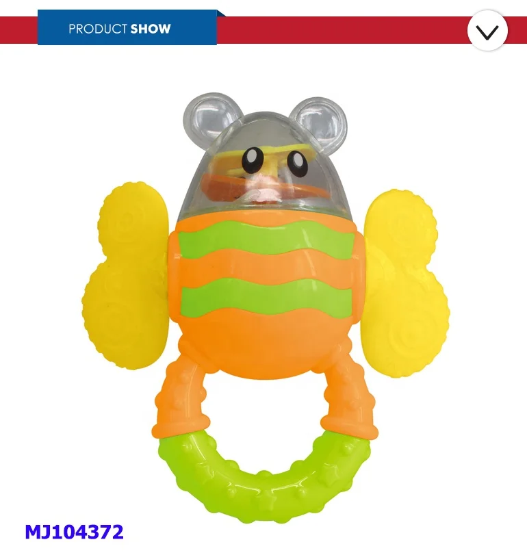 
Wholesale super cute non-toxic safety baby rattle toy teether for 6m+ 