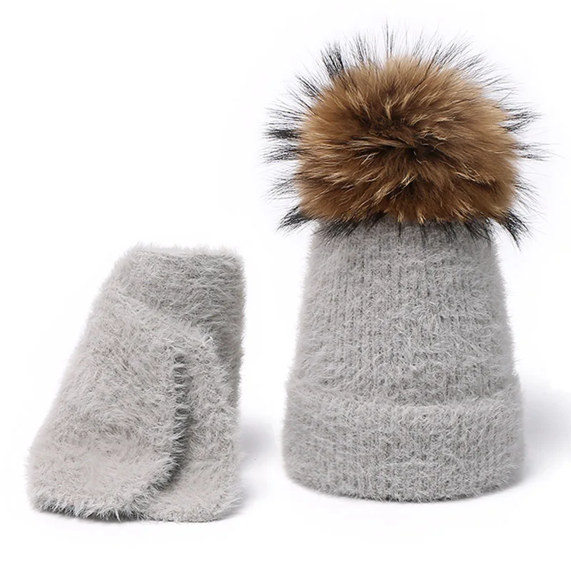 Manufacturer Solid Color Breathable Custom Beanie Hat Knitted Soft Keep Warm Beanie Hat scarf set