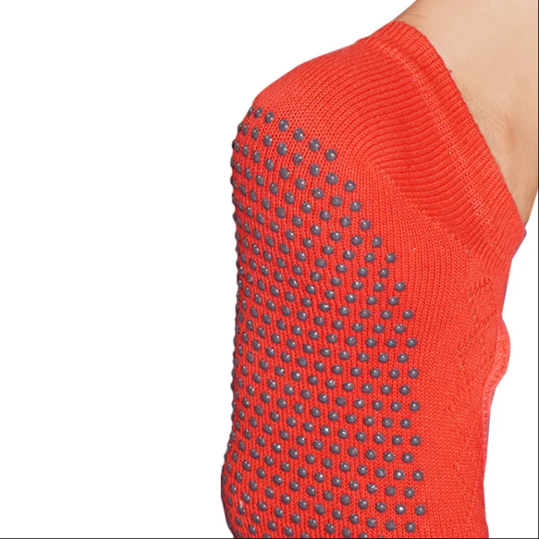 AGRADECIDO Wholesale Backless Fingerless Anti Slip Socks Five Toe Socks Custom Yoga Socks With Leather