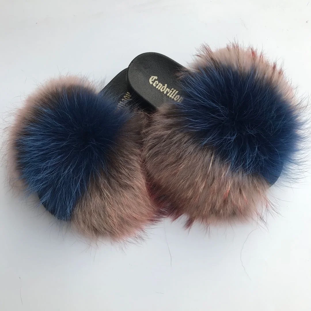 Fashionable high quality fur home slippers fur white  fur slippers