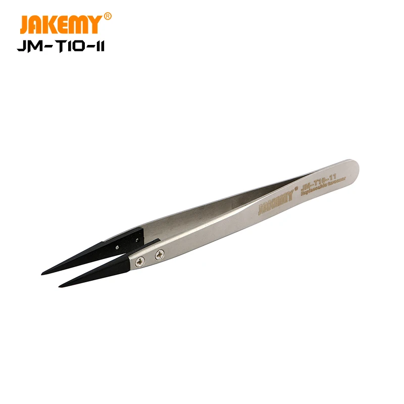 JAKEMY JM-T10-11 High Quality Phone accessories Tweezesr Replaceable Anti-static Stainless Steel Tweezers for Disassembling