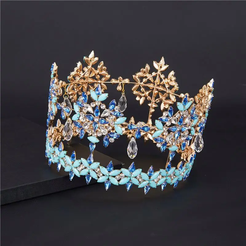 2022 New High Quality Queen Crown Gold Bridal Pageant Tiara Pageant Miss Universe Crown