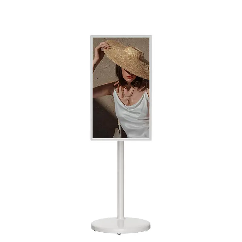 Factory 32 inch Android Wireless Portable Interactive Touch Screen Movable Display  with Battery and  Fully Adjustable Stand