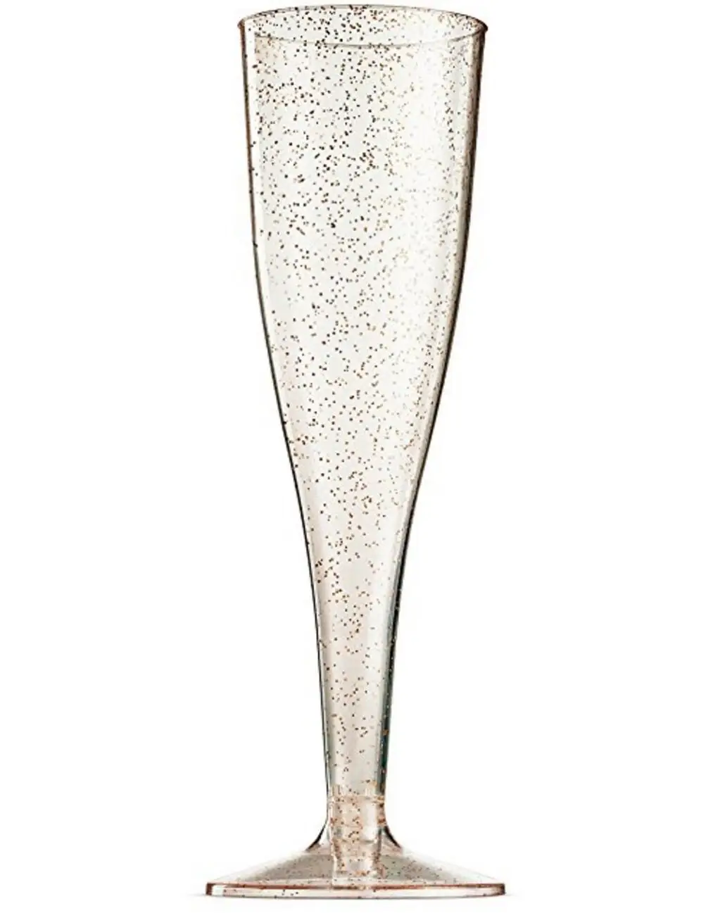 PS cup disposable flutes glitter glass plastic champagne flute in silver and gold