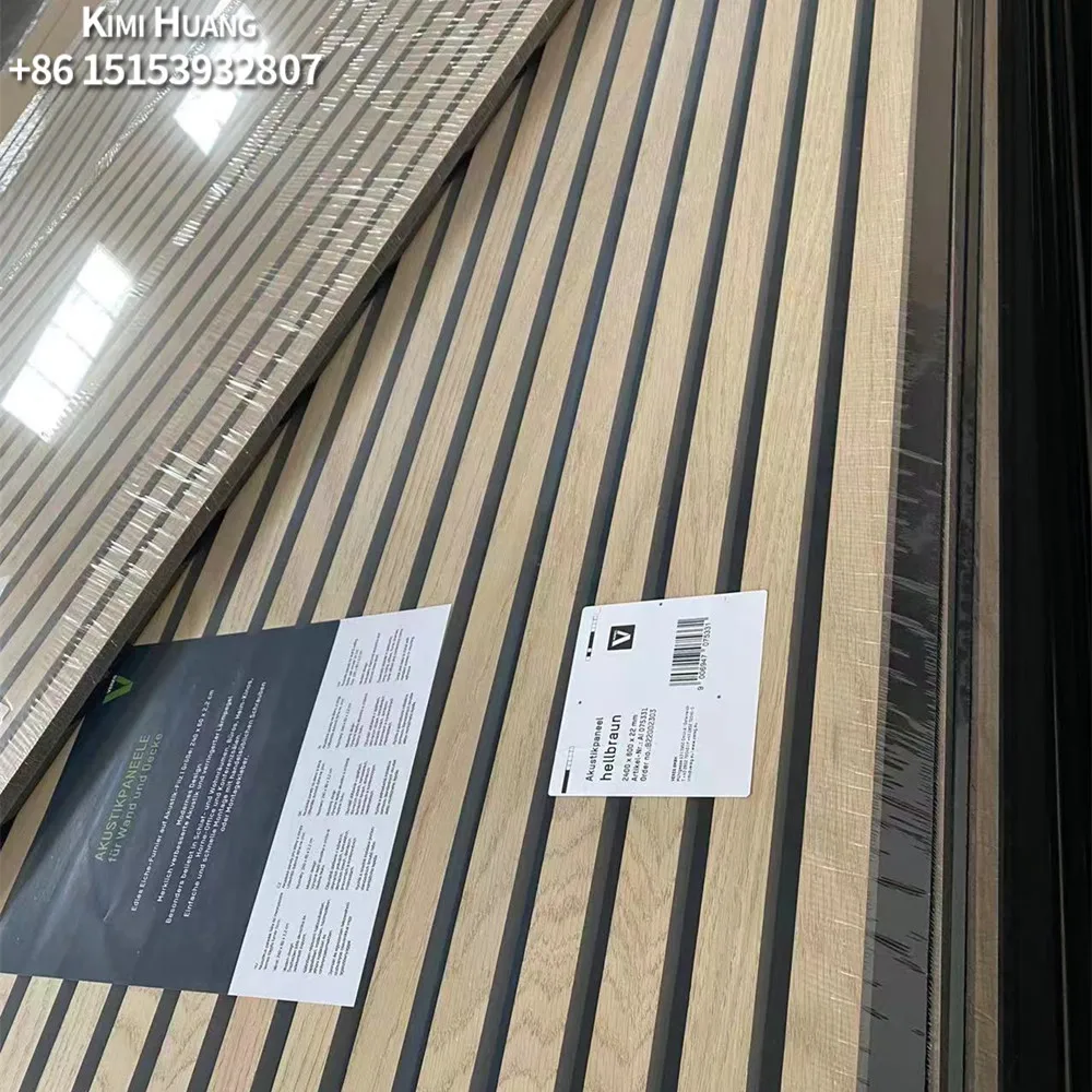 Custom wooden slat wall panel Acoustic MDF walls slatted cladding Interior TV back wall panels interior