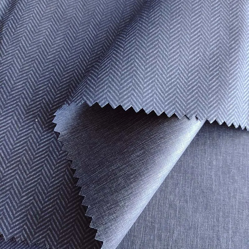 Factory Hot Selling Men Puffer Jacket Fabric Polyester Cationic Melange Fabric Sublimation Print PU Coated