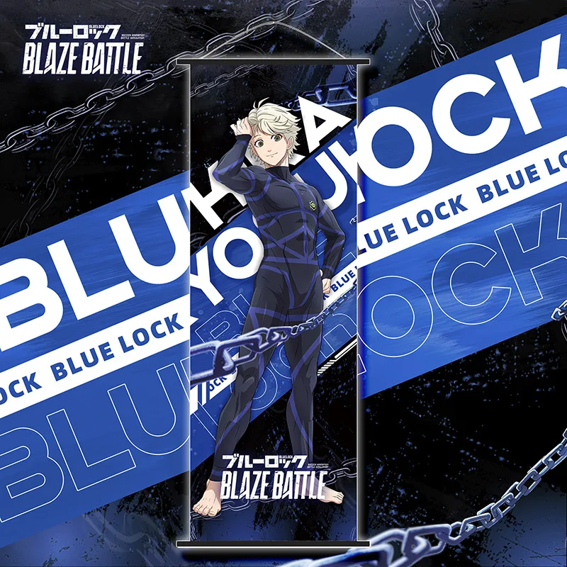 70*25cm BLUE LOCK Chigiri Hyoma Isagi Yoichi Character Art Anime Banner Wall Scroll Hanging Poster