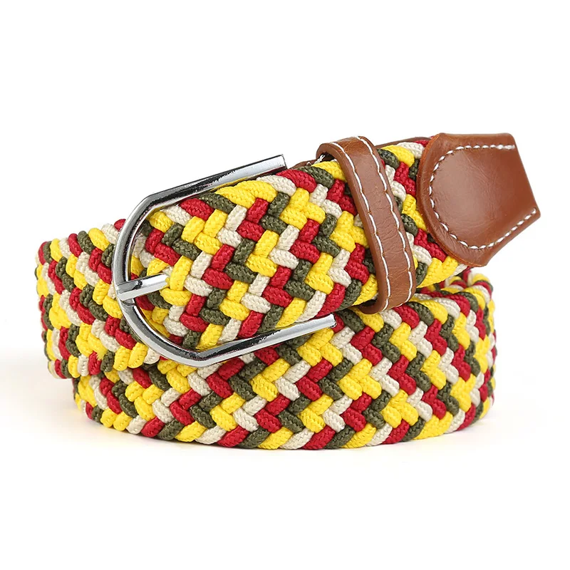 2022 wholesale New fashion Accessories casual Style stretchy men women belts Colorful Knitted canvas unisex waistband