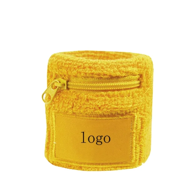 wristband custom logo cotton wristband custom sweatband for kids zipper pocket custom sweat wristband