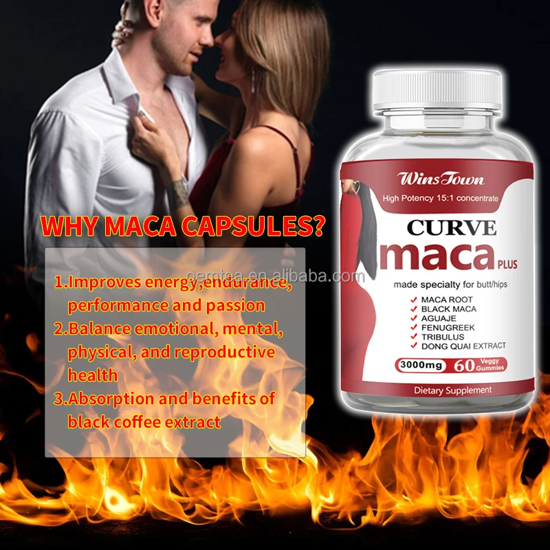 Best selling maca pills Capsules Hips Butt Gummies from Factory Private Label