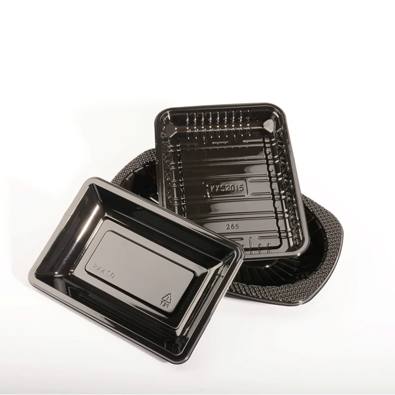 Пользовательский одноразовый прямоугольный пластиковый поднос для супермаркета контейнер пищевых продуктов свежего мяса