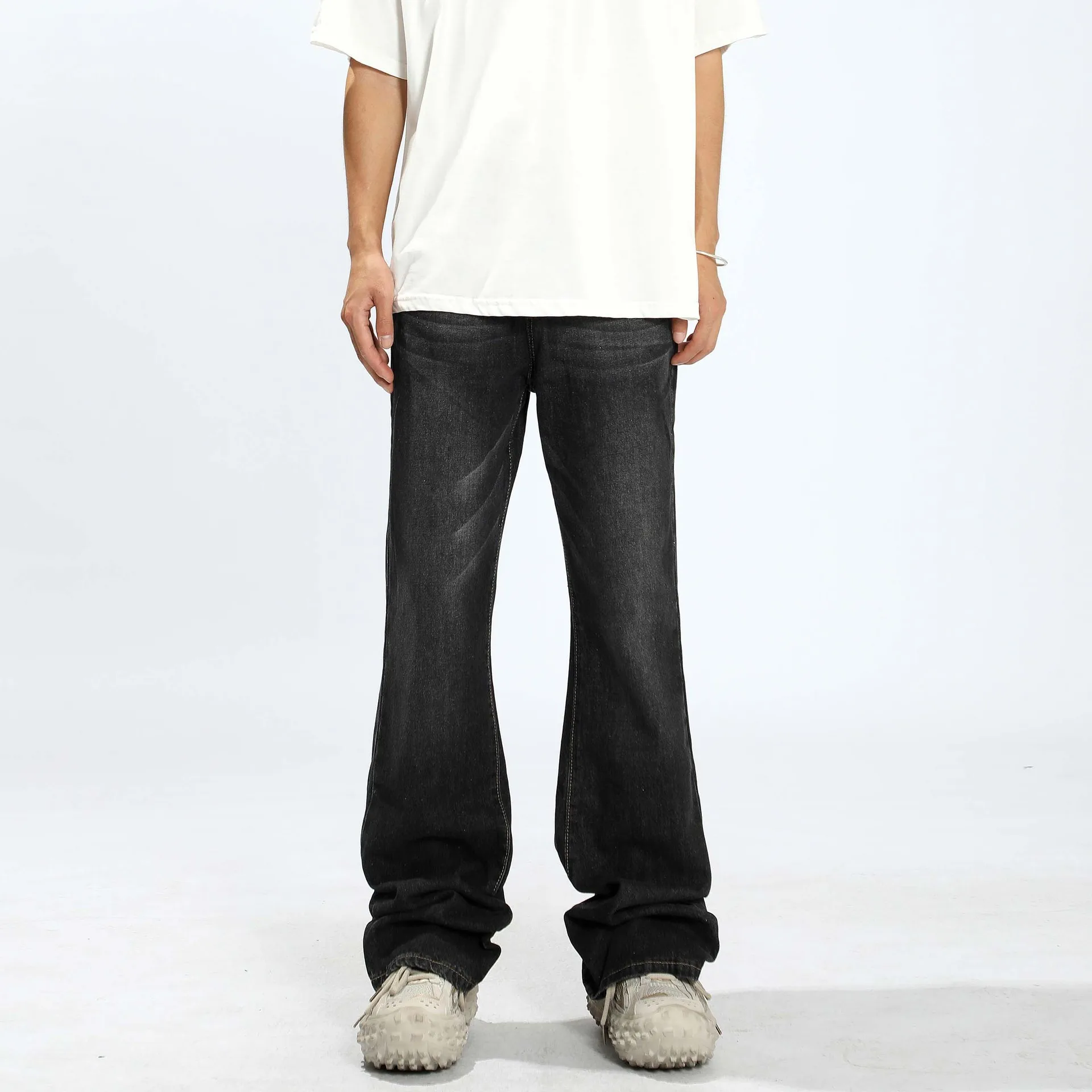 Tie Dye Wavy Washed Streetwear Pants Hot Sale Street Style Custom Jeans Trousers For Men