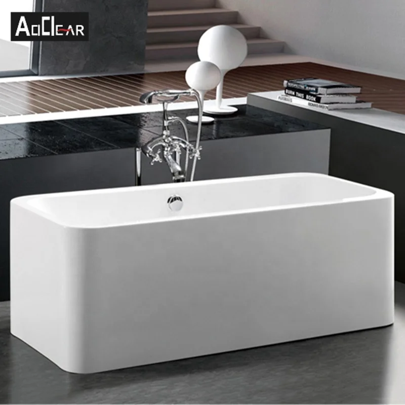 Modern style indoor acrylic freestanding bathtub rectangle small freestanding bathtub for bathroom