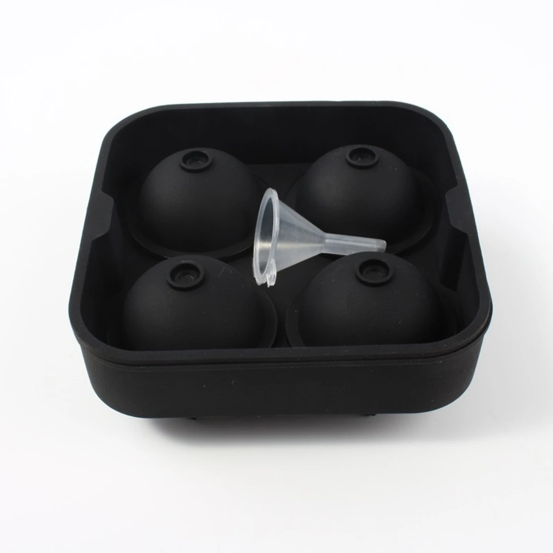 4 Cavity Silicone Ice Cube Trays Large Size Stackable Flexible Silicone Ice Cube Molds with Leak Proof Removable Lid