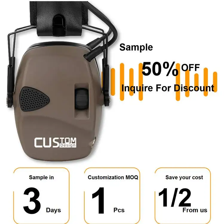 OEM Customized Built-in Microphone Electronic Shooting Hearing Protection Tactical Headphones Earmuff