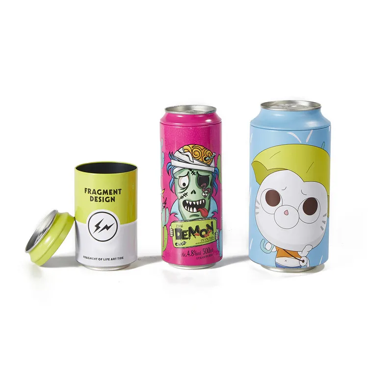 Wholesale factory cola beer shape custom metal stash tin can for towel socks packaging soda underwear tin can